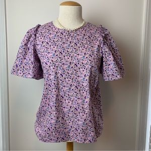 English Factory Ruffle Bell sleeve flowered top